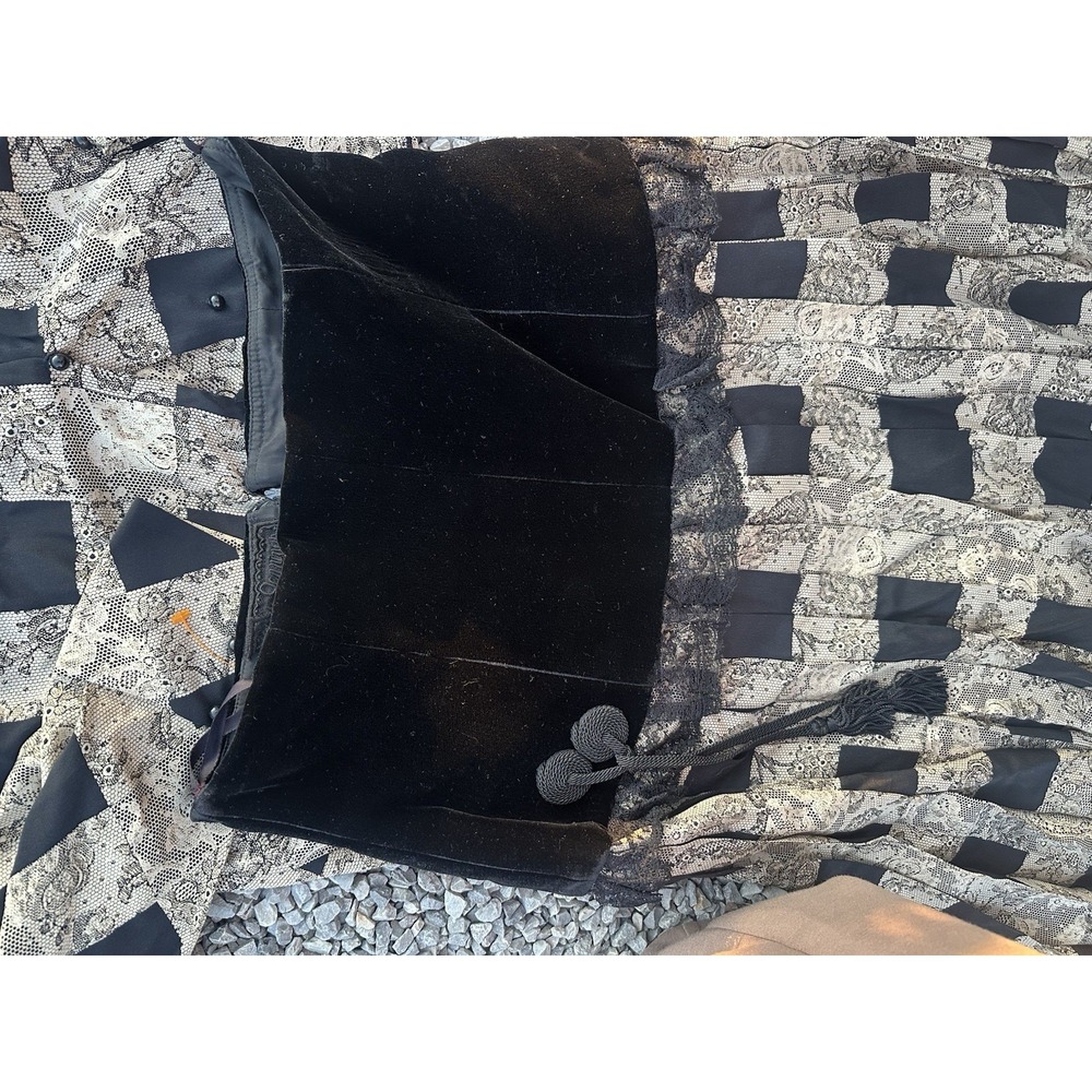 VTG Peggy Jennings Pure Silk Skirt And Top Set Checkered Western Style Lace Size - Picture 4 of 10